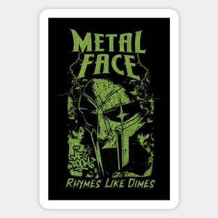 Vintage Bootleg Metal Face Green Magnet